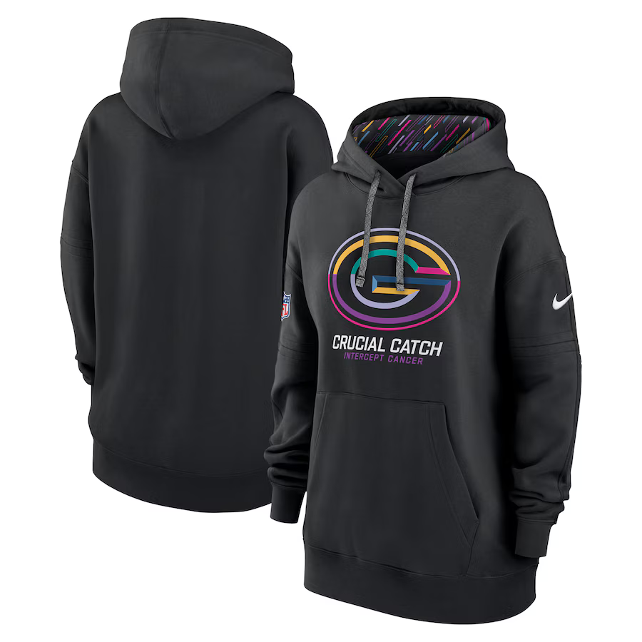 Women Green Bay Packers Black 2024 Nike NFL hoodie #2 ->nfl t-shirts->Sports Accessory